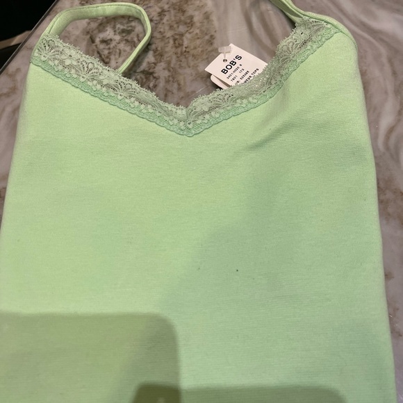 All Points by Reference Point Lime Green Lace Trimmed Tank NWT - Picture 6 of 6
